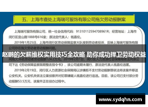 赵鹏的欠薪维权实用技巧全攻略 助你成功捍卫劳动权益